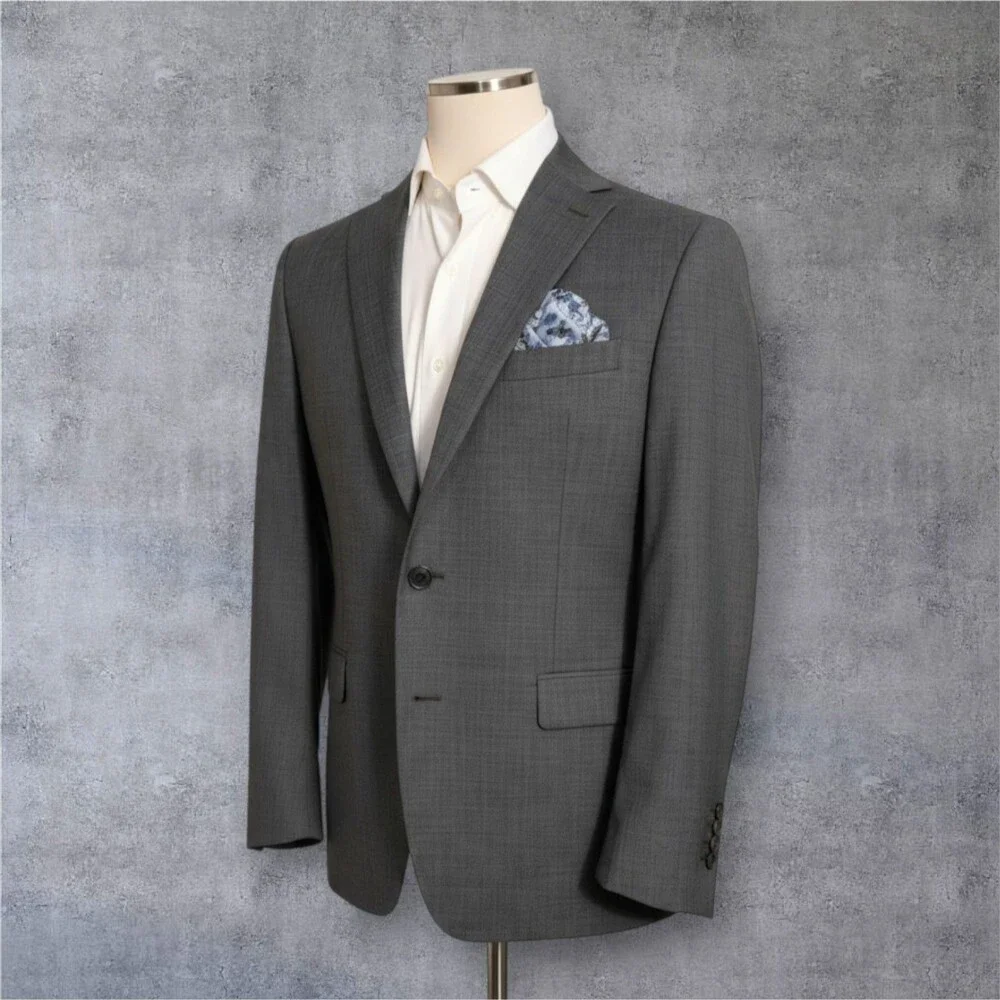 MICHAEL KORS Mens Blazer Sport Coat Two Button Jacket 46R Gray Wool 1-Vent